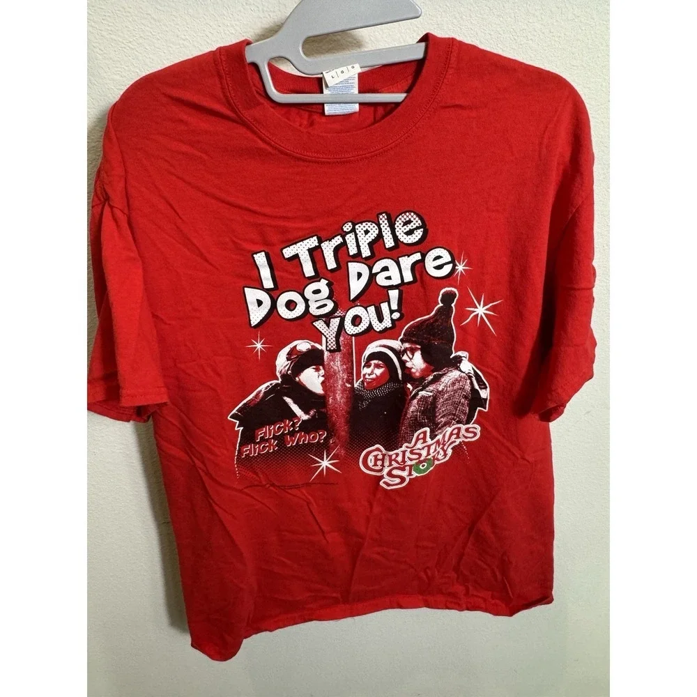 A Christmas Story I Triple Dog Dare You Tshirt Size Large Y2K‎
